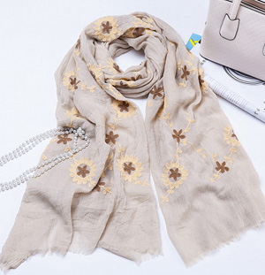 Hand embroidered scarves