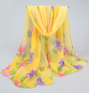 Long chiffon scarves