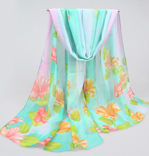 Long chiffon scarves