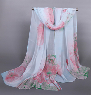 Lotus silk scarf wholesale
