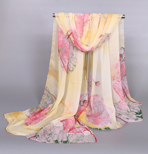 Lotus silk scarf wholesale
