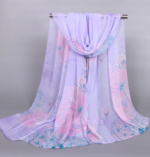 Lotus silk scarf wholesale