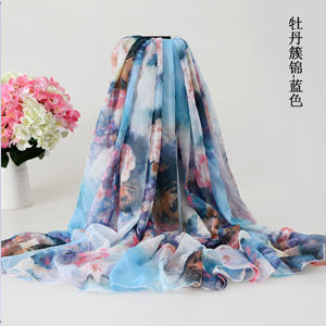 Wholesale Summer peony Women beach scarves