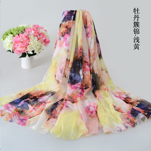 Wholesale Summer peony Women beach scarves