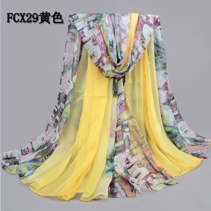 Wholesale women tree and sea beach scarves