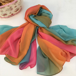 Wholesale gradient ramp women silk scarves