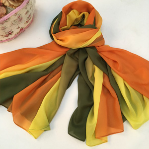 Wholesale gradient ramp women silk scarves