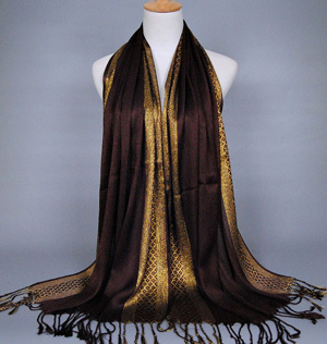 Fringed silk scarves