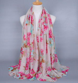 Silk floral fabric scarves