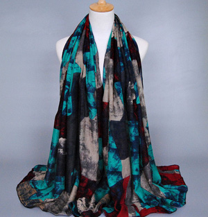 Silk custom graffiti printed scarf