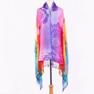 Korea peony women cotton scarves