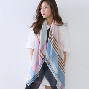 grid pattern Bali chiffon women Scarves