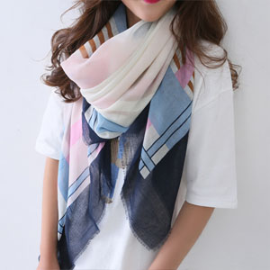 grid pattern Bali chiffon women Scarves
