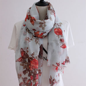 women flower wholesale cotton scarves