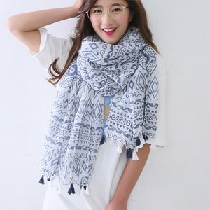 Spring Wholesale women length printing silk scarves