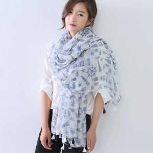 Spring Wholesale women length printing silk scarves