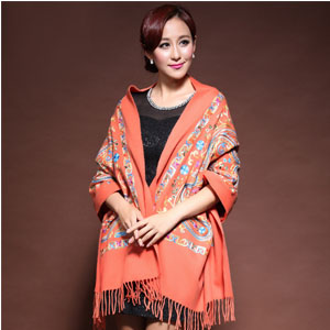 100% wool embroidered scarves wholesale