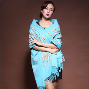 100% wool embroidered scarves wholesale