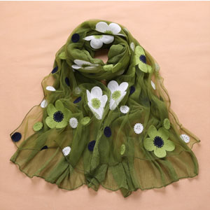 Korea stitchwork women silk scarves