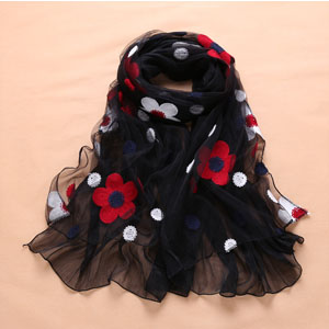 Korea stitchwork women silk scarves