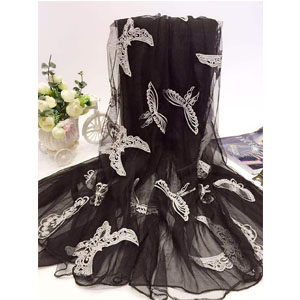 Korea butterfly women silk scarves