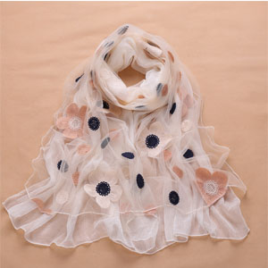 Korea stitchwork women silk scarves