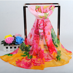 Four-leaf peony flower wholesale women scarves