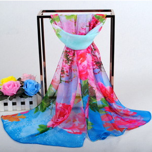 Four-leaf peony flower wholesale women scarves