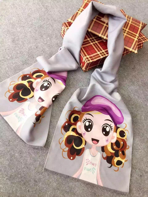 Children digital printing imitation cashmere scarf wholesale