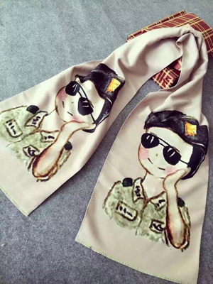 Children cartoon design imitation cashmere scarf wholesale