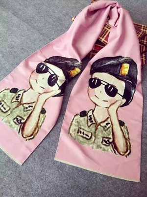 Children cartoon design imitation cashmere scarf wholesale