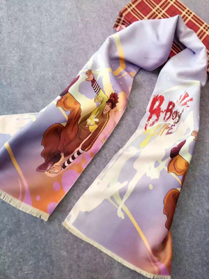 Anime digital printing imitation cashmere children scarf wholesale