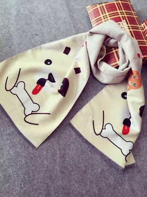 Children dog pattern imitation cashmere scarf wholesale