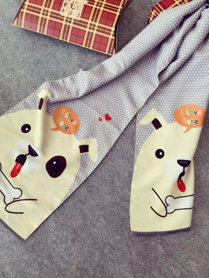 Children dog pattern imitation cashmere scarf wholesale