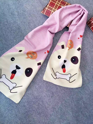 Children dog pattern imitation cashmere scarf wholesale