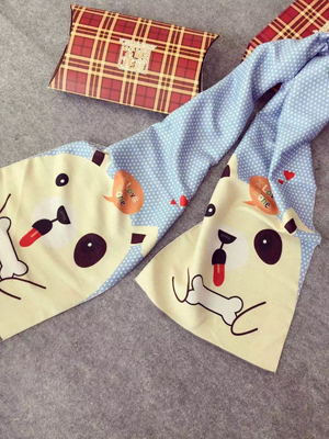 Children dog pattern imitation cashmere scarf wholesale