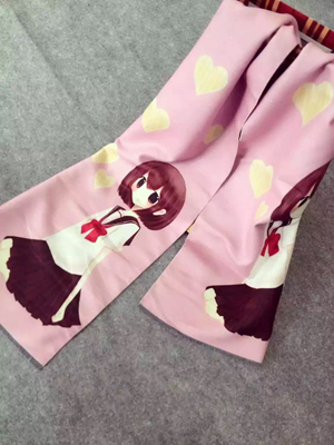 Children school girl pattern imitation cashmere scarf wholesale