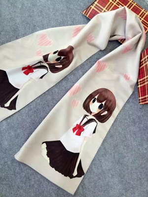 Children school girl pattern imitation cashmere scarf wholesale