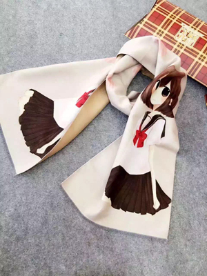 Children school girl pattern imitation cashmere scarf wholesale