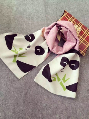 Children panda pattern imitation cashmere scarf wholesale