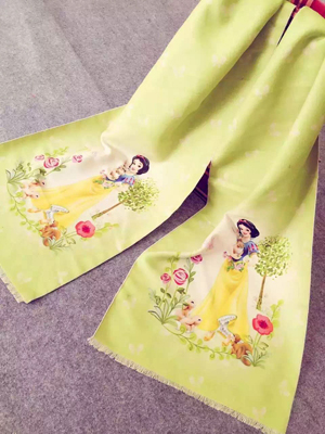 Children cartoon design princess imitation cashmere scarf wholesale
