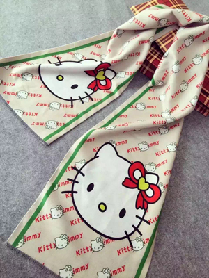 Hello kitty pattern children imitation cashmere scarf wholesale