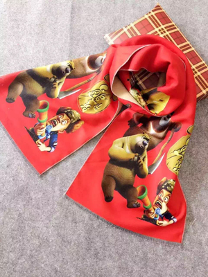 Bear cartoon design children imitation cashmere scarf wholesale