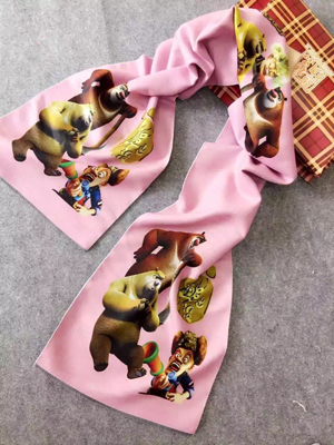 Bear cartoon design children imitation cashmere scarf wholesale