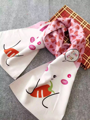 Rabbit pattern children imitation cashmere scarf wholesale