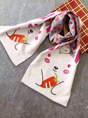 Rabbit pattern children imitation cashmere scarf wholesale
