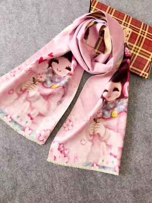 Girl pattern children imitation cashmere scarf wholesale
