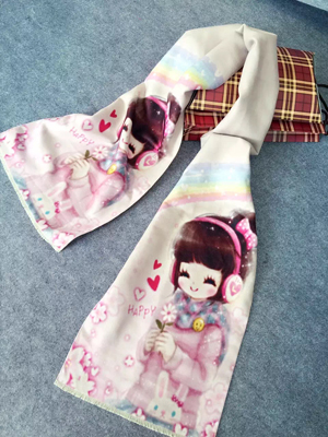 Girl pattern children imitation cashmere scarf wholesale