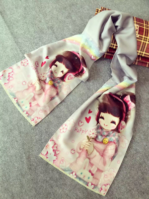 Girl pattern children imitation cashmere scarf wholesale