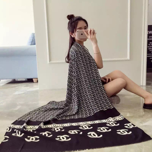 Female chanel design cotton long scarf wholesale